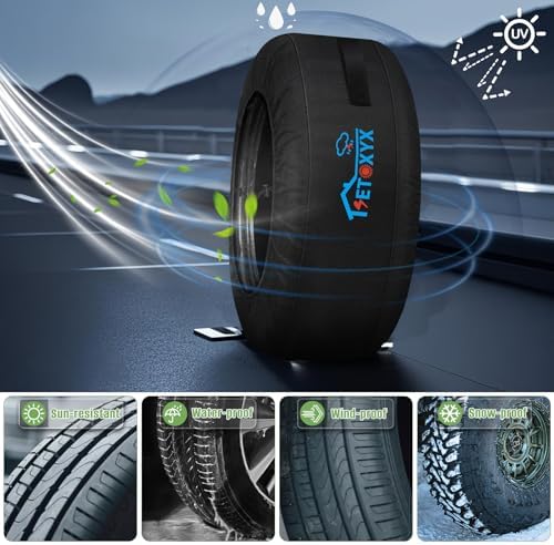 4 Pack Seasonal Tire Tote, 700D Spare Tire Cover - Image 5