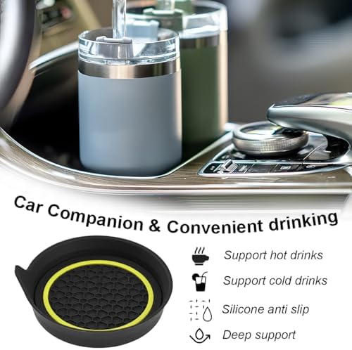 HZEL Car Cup Holder Coasters, Recessed Automotive Drink Mat Decoration - Image 5