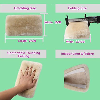 OGLAND 2 Pack Sheepskin Car Seat Belt Cover Pads | Wool Seatbelt Cushions - Image 4