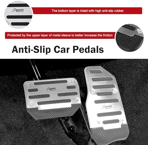 2 PCS Car Pedal Pads Set, Non-slip Alloy Gas and Brake Pedals Covers, Automatic - Image 3