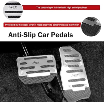 2 PCS Car Pedal Pads Set, Non-slip Alloy Gas and Brake Pedals Covers, Automatic - Image 3