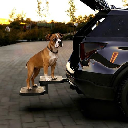 Dual-Step Foldable Pet Hitch Step, Flip-Out Dog Hitch Step Fits 2" Hitch - Image 5