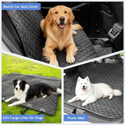 JSTHT Dog Car Seat Covers for Back Seat Waterproof Bench Seat Cover Protector - Image 5