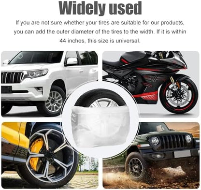 8PCS Extra-Large Tire Covers, Tear-Resistant LDPE Plastic Tire Bags - Image 6