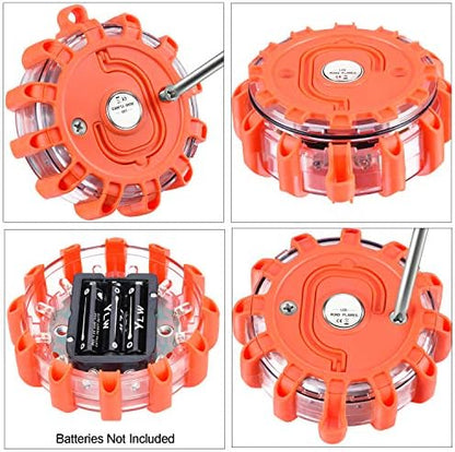 Tobfit 6 Pack LED Road Flares Emergency Lights Roadside Safety Beacon Disc - Image 3