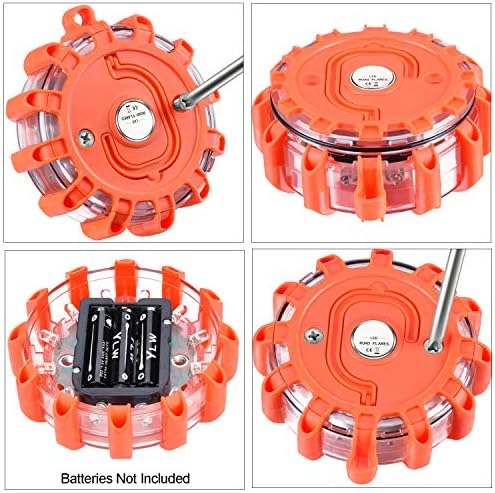 Tobfit 12 Pack LED Road Flares Emergency Lights Roadside Safety Beacon Disc - Image 6