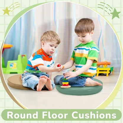 Juexica 8 Pcs Floor Cushions Kids, Matcha Color, 13.8 x 13.8 x 2 Inch - Image 4