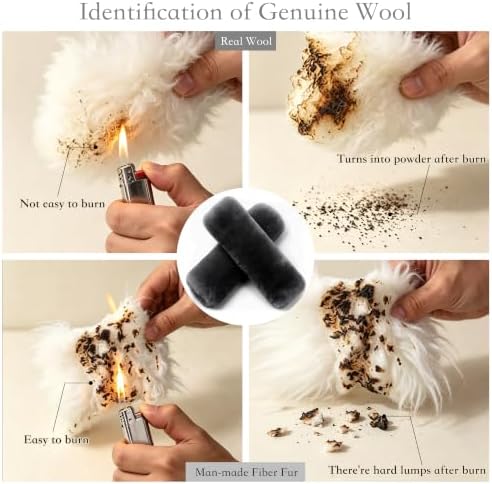 Amooca 2-Pack Real Wool Seatbelt Cover Authentic Sheepskin Shoulder Pad - Image 6