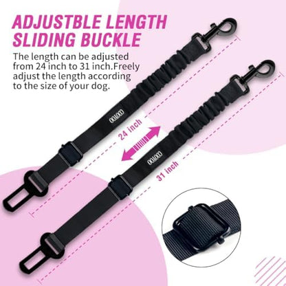COOYOO Dog Seat Belt, 3 Piece Set Retractable Dog Car Adjustable Seatbelts - Image 5