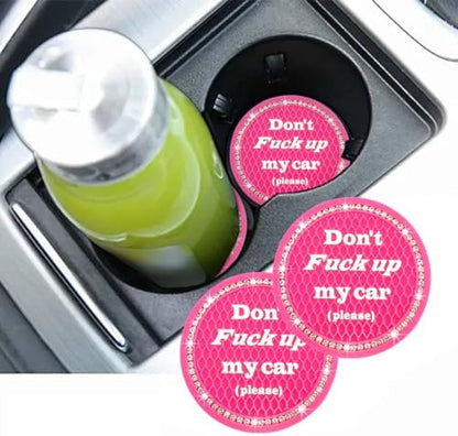 2 PCS Bling Car Cup Coaster, 2.75 Inch Anti-Slip Cup Holder Insert Coasters - Image 6