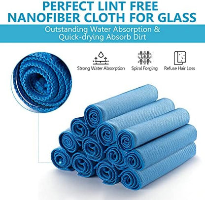 12 Pcs Microfiber Glass and Window Cleaning Cloths, Quickly Clean Windows - Image 4