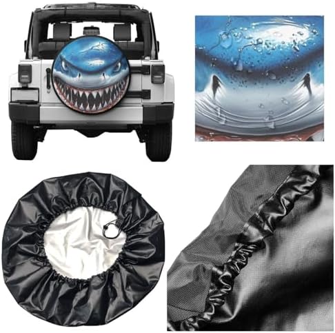 Shark Spare Tire Cover Wheel Protectors Waterproof Wheel Covers Universal Fit - Image 3