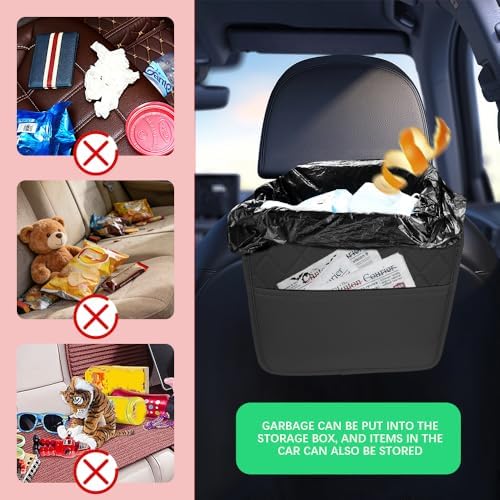 Car Seat Back Organizer, Leather Backseat Hanging Storage Bag, Car Large - Image 5