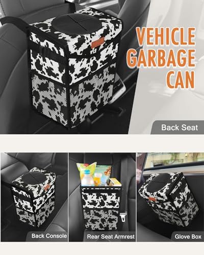 Pritent Car Trash Can with Lid Leakproof Car Garbage Bag Vehicle Trash Bin - Image 6