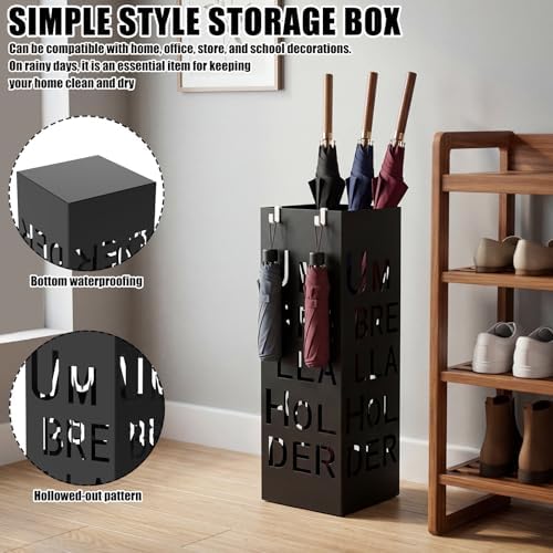 Square Metal Umbrella Holder, Square Free Standing Umbrella Rack Decorative - Image 6