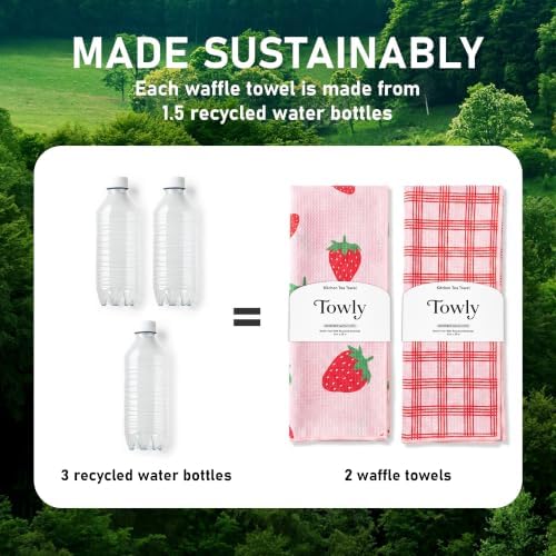 Kitchen Towels Set of 2, Double-Sided 16x28 Microfiber Waffle Weave Dish Towels - Image 5