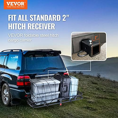 VEVOR 53 x 19 x 5 in Hitch Cargo Carrier, 500lb Capacity Trailer Mount Basket - Image 2