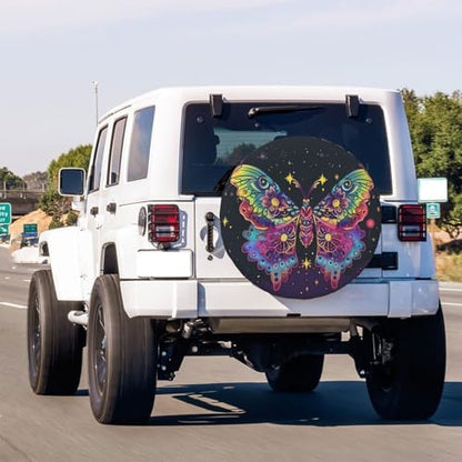 Rainbow Butterfly Floral Spare Tire Cover Dust-Proof Wheel Tire Cover Fit - Image 3
