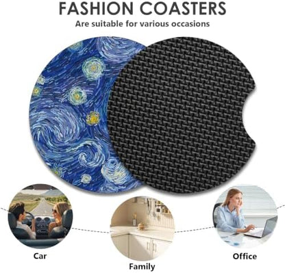 2 Pack Car Coasters，2.75-inch Neoprene Non-Slip Cup Holder Coasters - Image 7