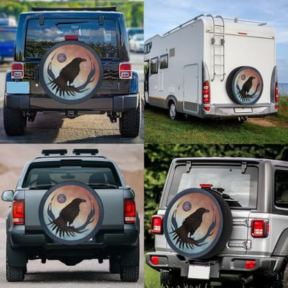 Spare Tire Cover for RV Trailer, Crow Pattern Tire Covers Universal Fit for - Image 7
