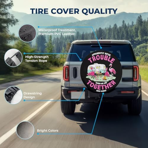 GENANY Flamingo Camping Thick PVC Leather Spare Tire Cover Size 18 - Image 4