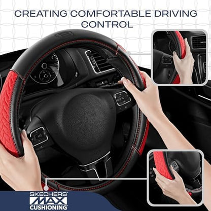 Skechers Steering Wheel Cover, Max Cushioning Leather Steering Wheel Cover - Image 5