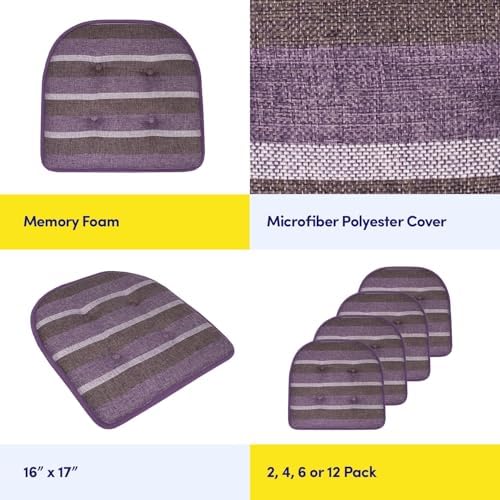 Sweet Home Collection Chair Cushion Memory Foam Pads Tufted Slip Non Skid - Image 6