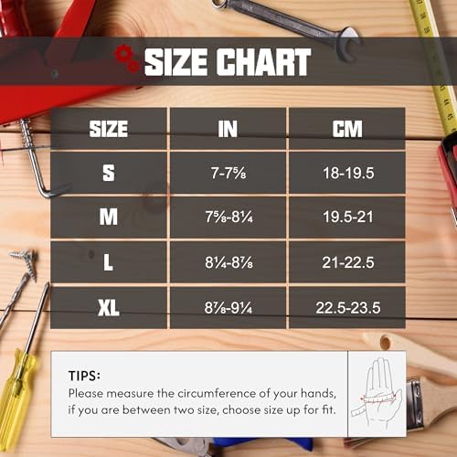 HANDLANDY Work Gloves for Men & Women, Utility Mechanic Working Gloves Touch - Image 7