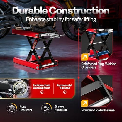 VIVOHOME 1100 LBS Motorcycle Lift Scissor Jack, Wide Deck Hoist Stand - Image 6