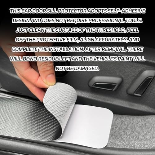 Carbon Fiber Car Door Sill Protector, Anti-Scratch Door Entry Edge Guard Strips - Image 3