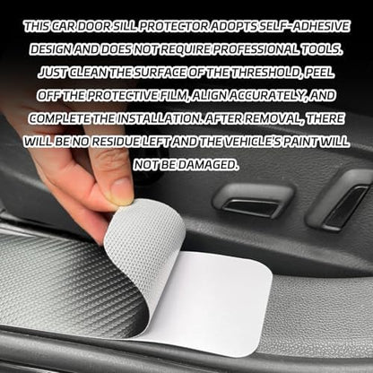 Carbon Fiber Car Door Sill Protector, Anti-Scratch Door Entry Edge Guard Strips - Image 3