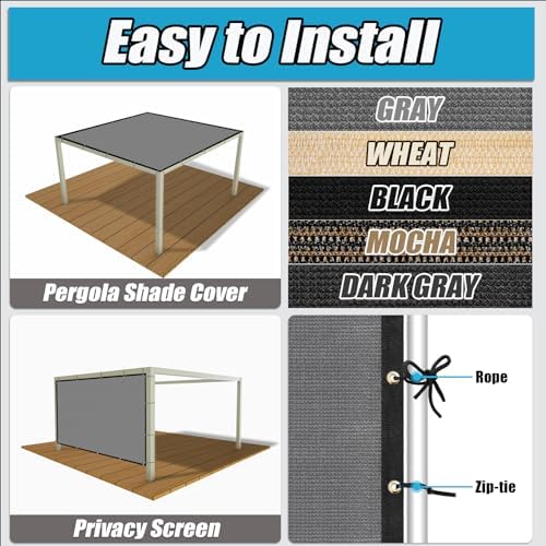 Amagenix 90% Shade Fabric 9'X 14' Gray Sun Shade Cloth - Image 4