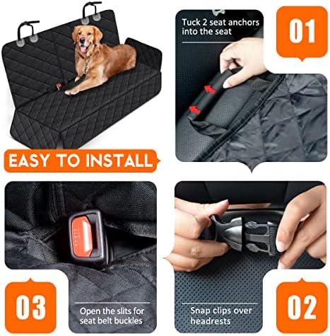 Yuntec Dog Car Seat Cover, Back Seat Cover - Image 4