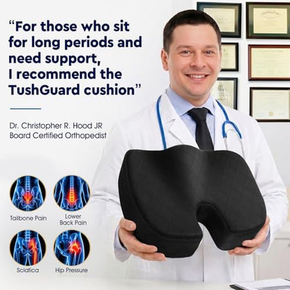 TushGuard Seat Cushion, Memory Foam Office Chair Cushion - Image 5