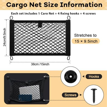 Frienda 2 Pcs Small Cargo Net Boat Storage Mesh Netting, 15 X 9.5 Inches - Image 2