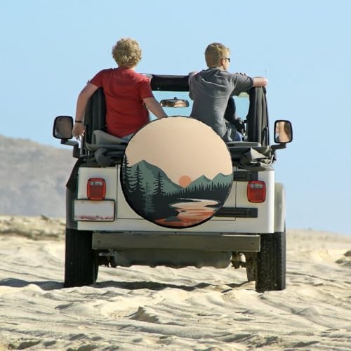 Mountain Adventure Heavy Duty Spare Tire Cover Watercolor Nature Landscape - Image 6