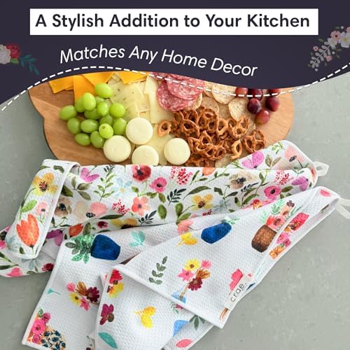 Microfiber Hand Towel & Washcloth Set, Double-Sided Waffle Weave Set of Two - Image 4