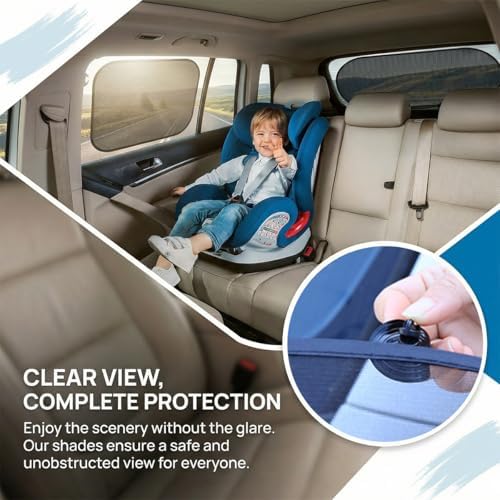 5PCS Car Window Sunshade with Suction Cup, Mesh Vehicle Side and Rear Window - Image 5