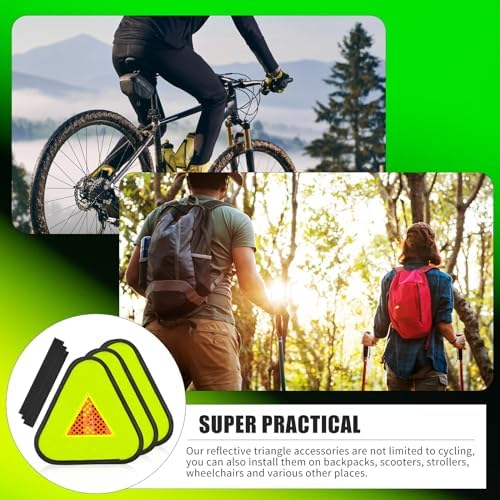 DLUGOPIS Reflective Yield Symbol 7 * 7inch Reflective Safety Triangle Bike - Image 5