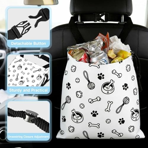 Cute Dog Toy Paw Prints Car Trash Bag - Image 4
