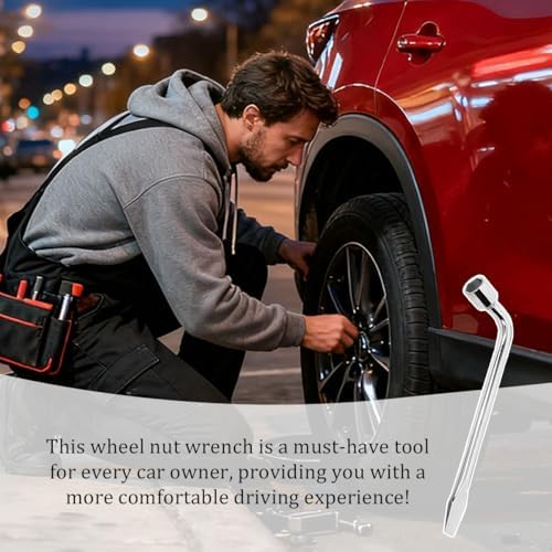 Car Spare Tire Wrench, 23mm L-Type Steel Hexagon Slotted End Socket Tire Repair - Image 6