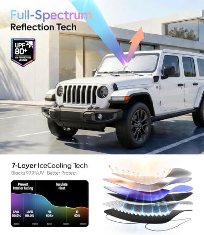 Wigoo Car Windshield Sunshade, Keeps Interior Cool - Image 3