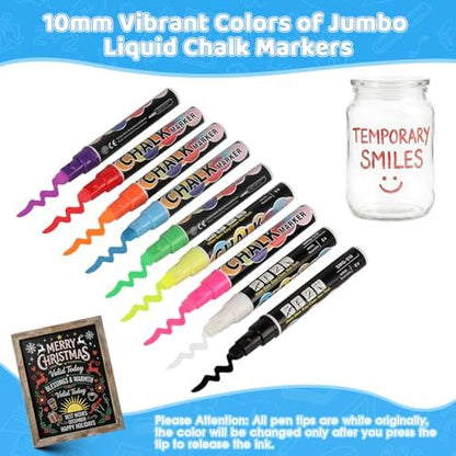 4PCS Pink Jumbo Liquid Chalk Markers Erasable 10mm Reversible Tip - Image 3