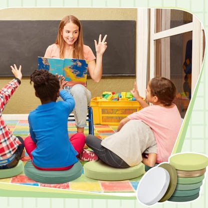 Juexica 8 Pcs Floor Cushions Kids, Matcha Color, 13.8 x 13.8 x 2 Inch - Image 5