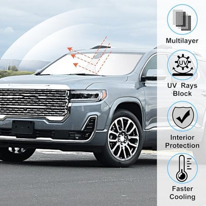 Windshield Sun Shade for 2017-2023 GMC Acadia Accessories - Image 2