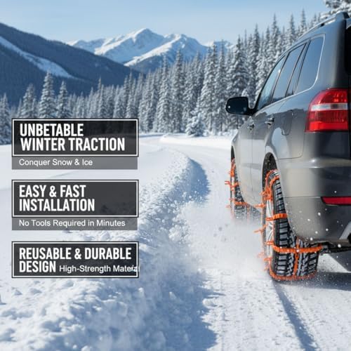 Universal Reusable Anti-skid Nylon Tire Chains, Universal Anti-Skid Snow Tire - Image 2