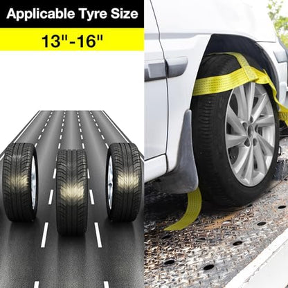 Tow Dolly Basket Straps with Flat Hook Fit 14" 15" 16" Car Tires - Image 2