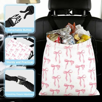 Pink Bow Car Trash Bag - Image 4