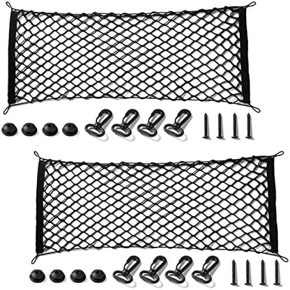 Amiss 2 Packs Cargo Net Stretchable. Adjustable Elastic Trunk Storage Net by Amiss