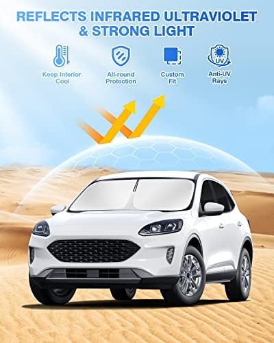 Canvcle Sunshades for 2020-2025 2026 Ford Escape Windshield Sun Shade Side Rear - Image 2